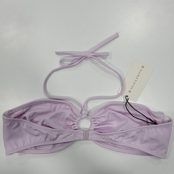 Solid & Striped The Abby Bandeau Lilac Purple Bikini Top Size Large - Picture 6 of 9